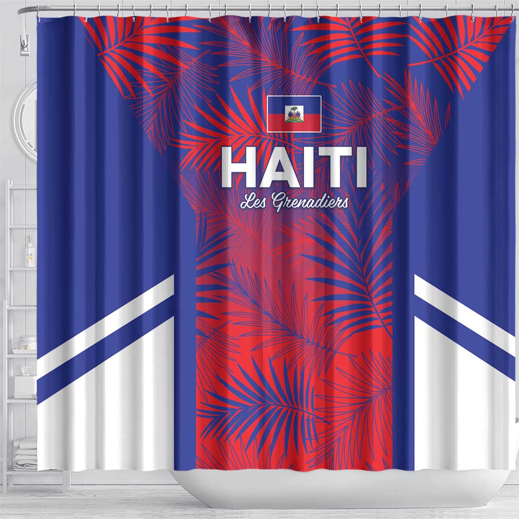 Les Grenadiers Haiti Football Shower Curtain Tropical Vibes - African Pride