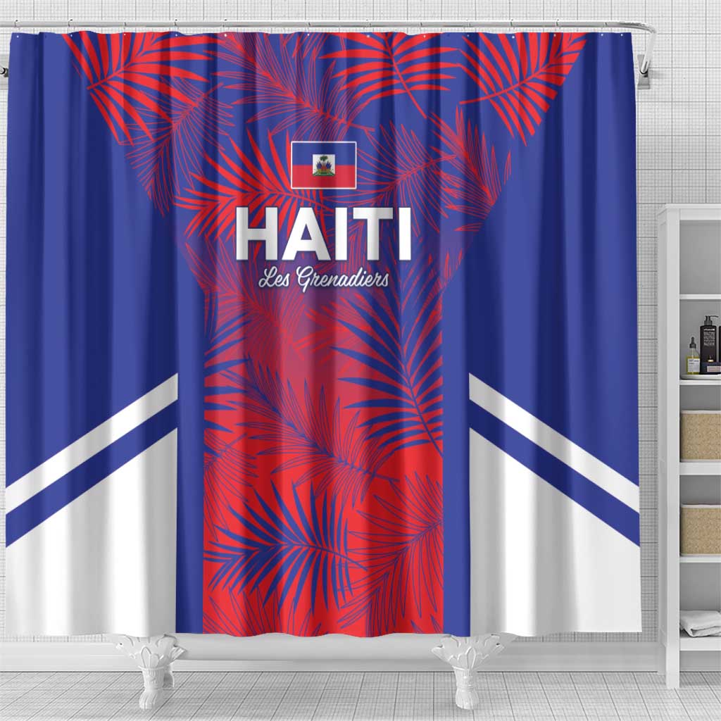 Les Grenadiers Haiti Football Shower Curtain Tropical Vibes - African Pride
