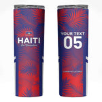 Custom Les Grenadiers Haiti Football Skinny Tumbler Tropical Vibes - African Pride