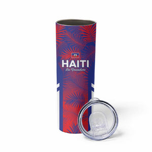 Custom Les Grenadiers Haiti Football Skinny Tumbler Tropical Vibes - African Pride