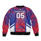 Custom Les Grenadiers Haiti Football Sleeve Zip Bomber Jacket Tropical Vibes - African Pride
