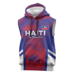 Custom Les Grenadiers Haiti Football Sleeveless Hoodie Tropical Vibes - African Pride