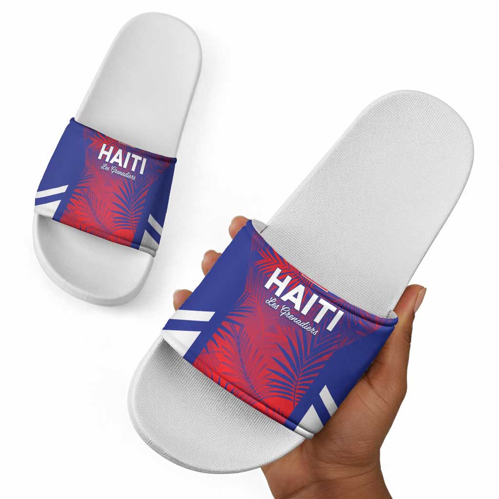 Les Grenadiers Haiti Football Slide Sandals Tropical Vibes