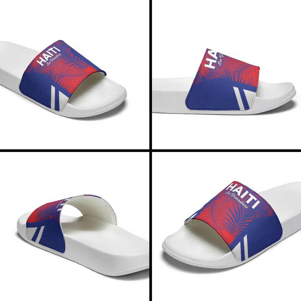 Les Grenadiers Haiti Football Slide Sandals Tropical Vibes