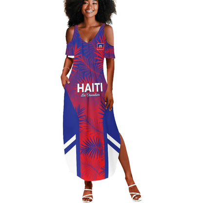Custom Les Grenadiers Haiti Football Summer Maxi Dress Tropical Vibes - African Pride