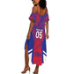 Custom Les Grenadiers Haiti Football Summer Maxi Dress Tropical Vibes - African Pride