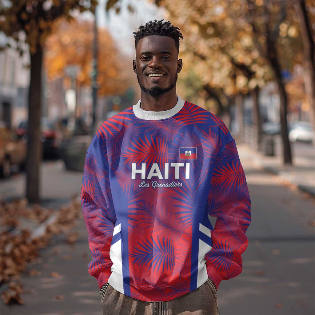 Custom Les Grenadiers Haiti Football Sweatshirt Tropical Vibes - African Pride
