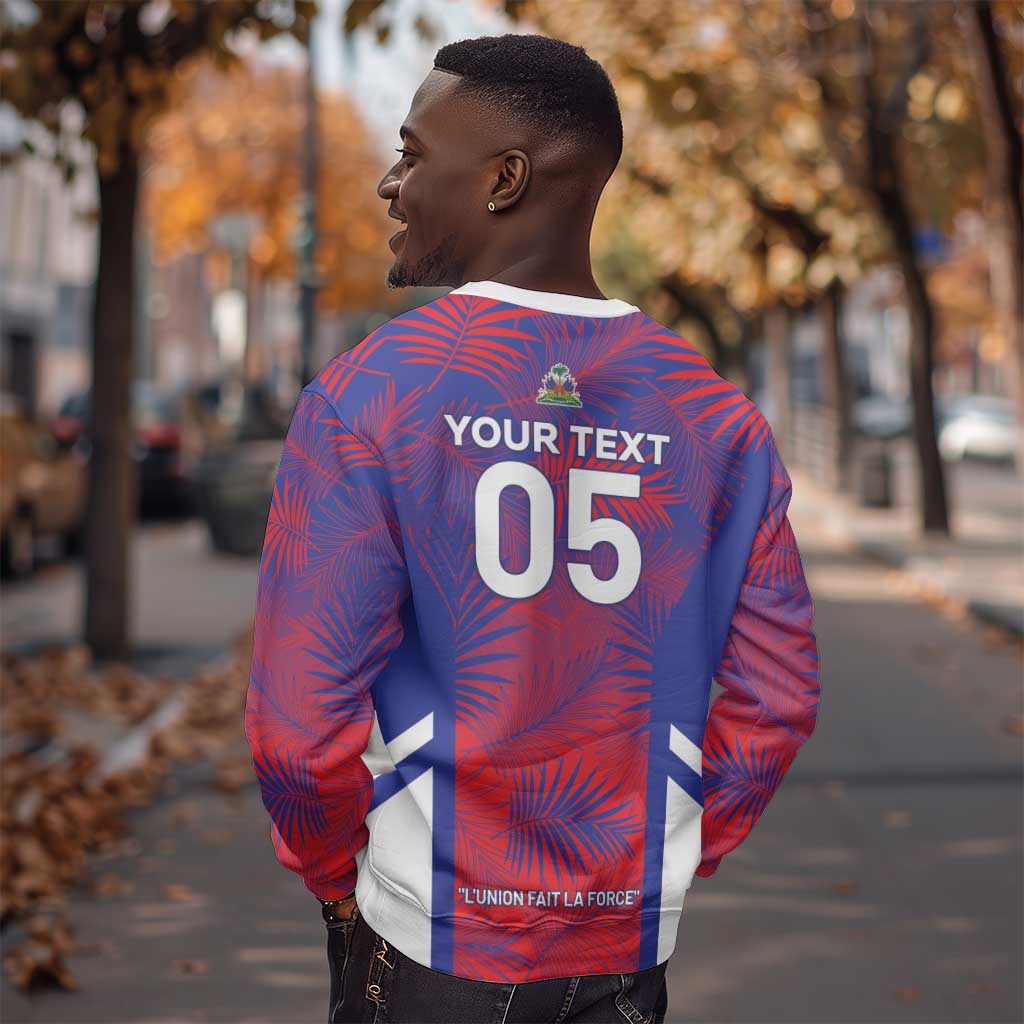 Custom Les Grenadiers Haiti Football Sweatshirt Tropical Vibes - African Pride