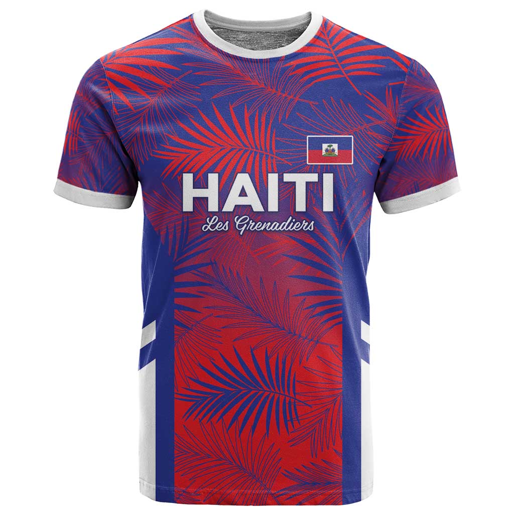 Custom Les Grenadiers Haiti Football T shirt Tropical Vibes - African Pride
