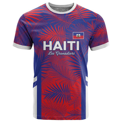 Custom Les Grenadiers Haiti Football T shirt Tropical Vibes - African Pride