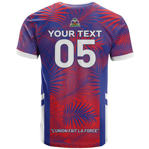 Custom Les Grenadiers Haiti Football T shirt Tropical Vibes - African Pride