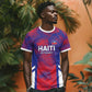 Custom Les Grenadiers Haiti Football T shirt Tropical Vibes - African Pride