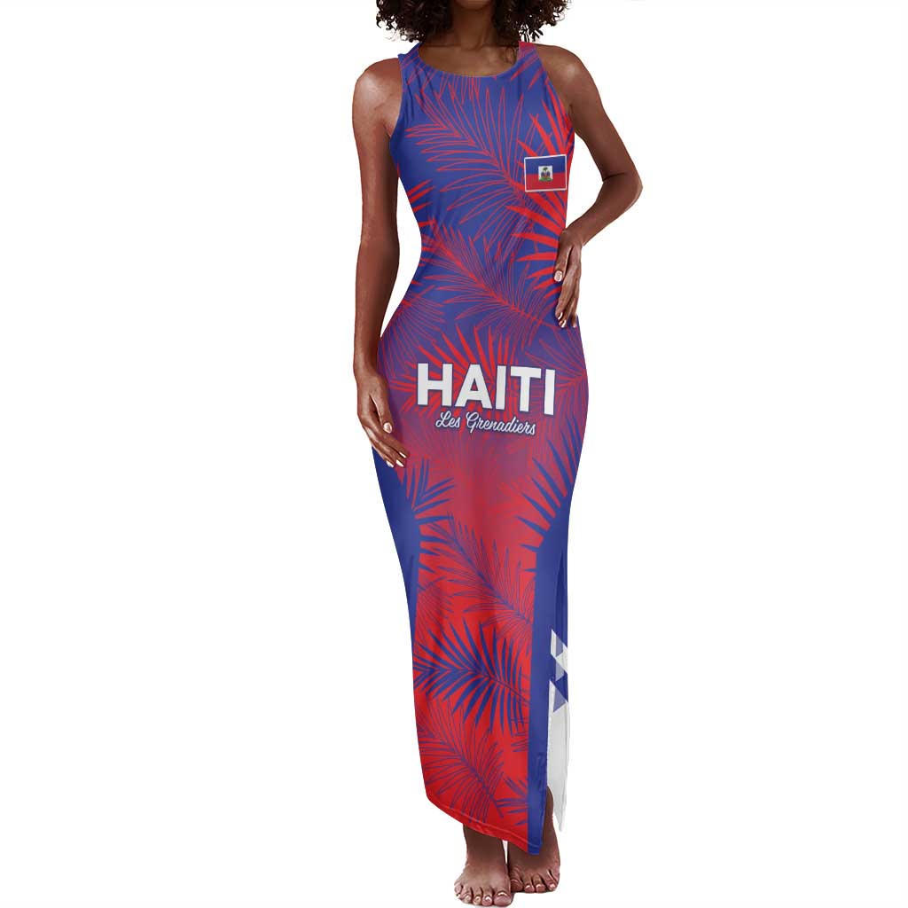 Custom Les Grenadiers Haiti Football Tank Maxi Dress Tropical Vibes - African Pride