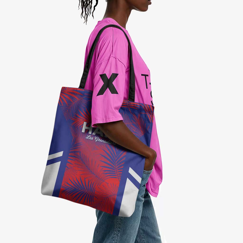 Les Grenadiers Haiti Football Tote Bag Tropical Vibes