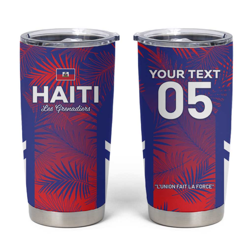 Custom Les Grenadiers Haiti Football Tumbler Cup Tropical Vibes - African Pride