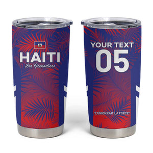 Custom Les Grenadiers Haiti Football Tumbler Cup Tropical Vibes - African Pride