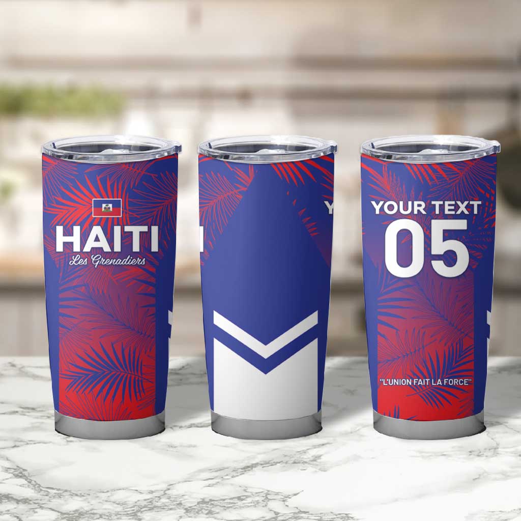 Custom Les Grenadiers Haiti Football Tumbler Cup Tropical Vibes - African Pride