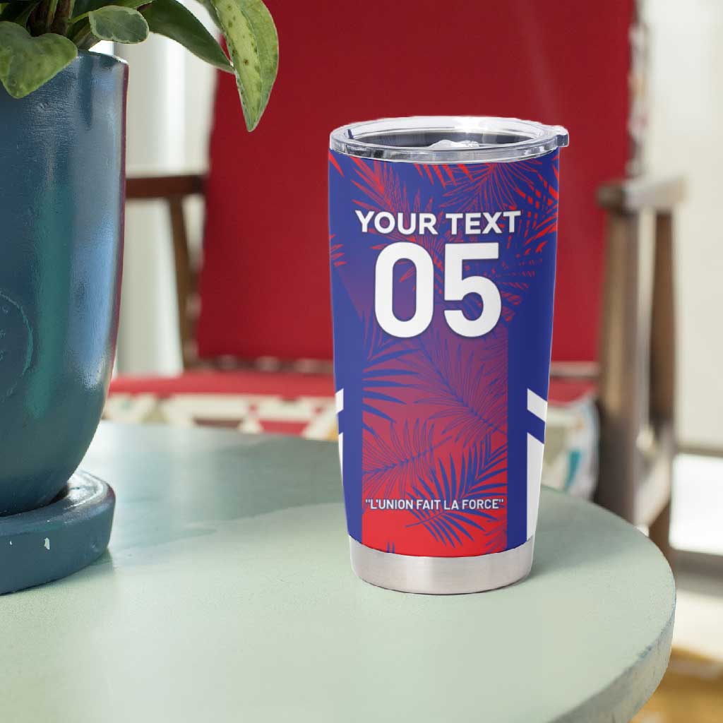 Custom Les Grenadiers Haiti Football Tumbler Cup Tropical Vibes - African Pride
