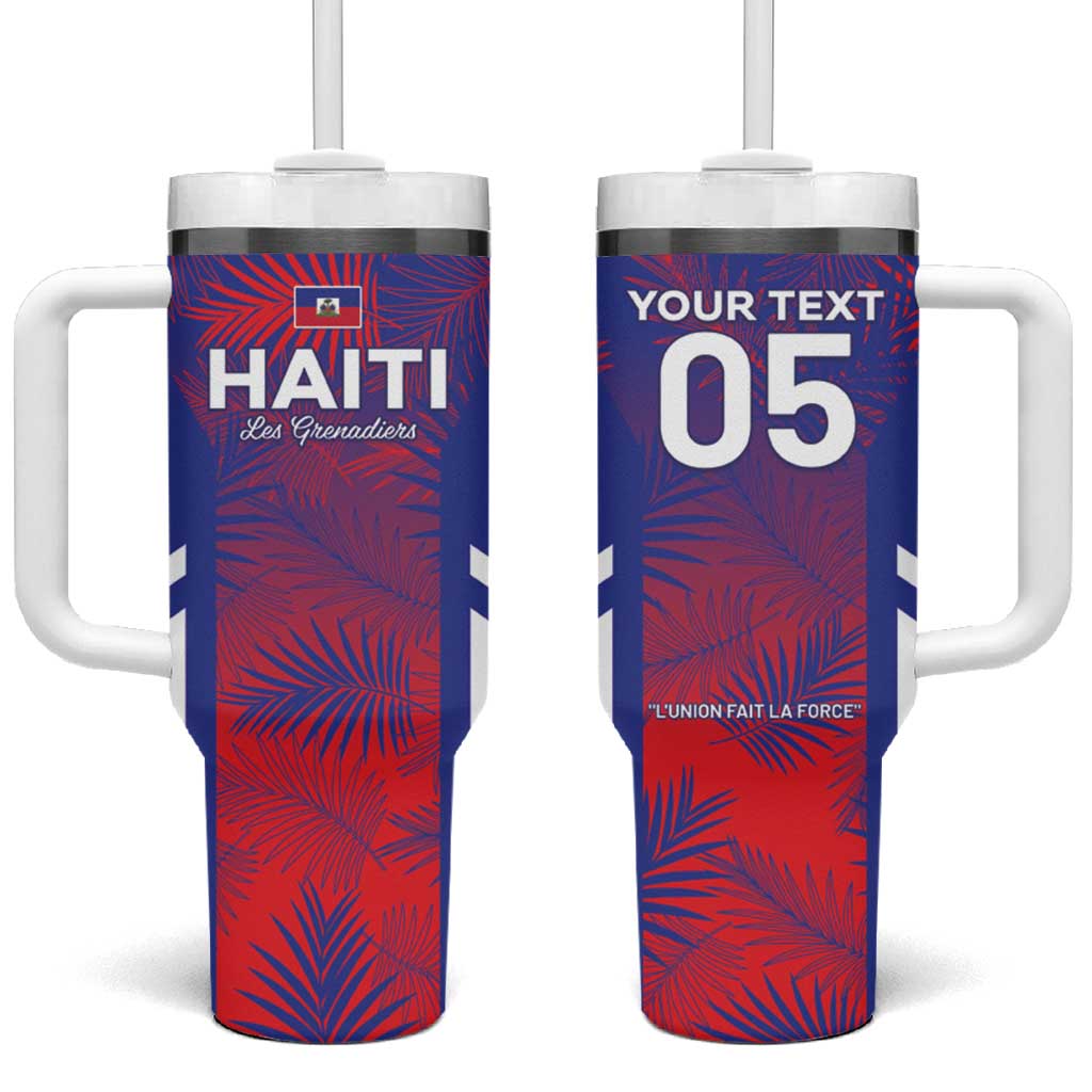 Custom Les Grenadiers Haiti Football Tumbler With Handle Tropical Vibes - African Pride