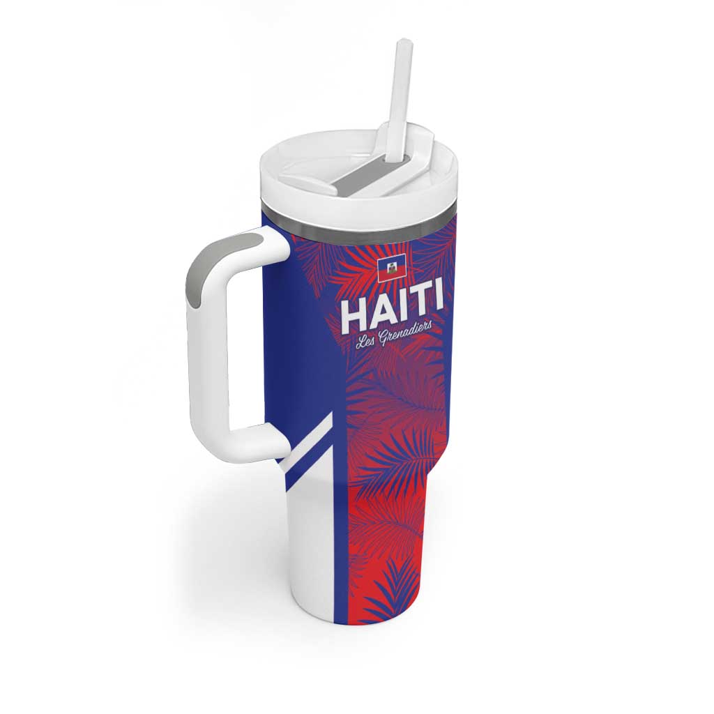 Custom Les Grenadiers Haiti Football Tumbler With Handle Tropical Vibes - African Pride