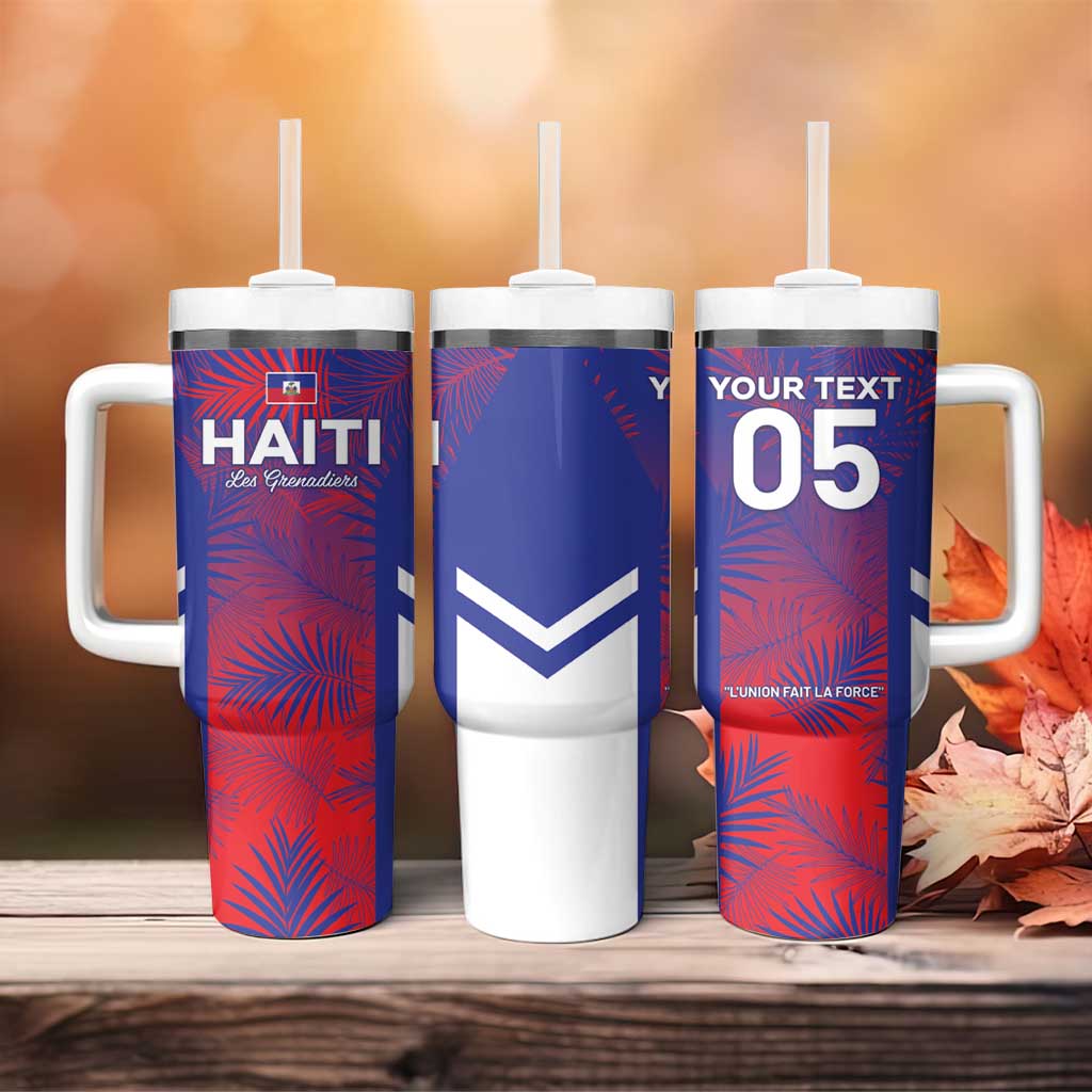 Custom Les Grenadiers Haiti Football Tumbler With Handle Tropical Vibes - African Pride