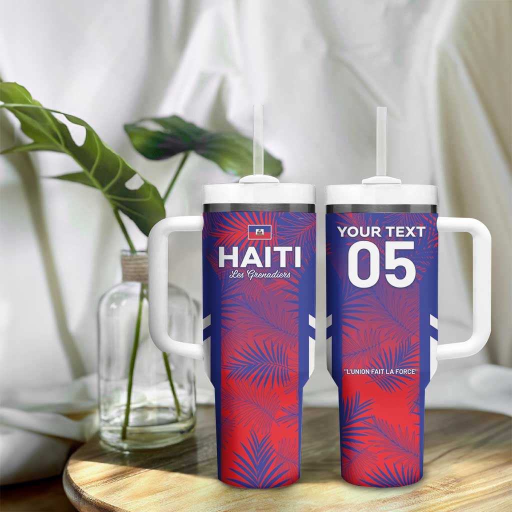 Custom Les Grenadiers Haiti Football Tumbler With Handle Tropical Vibes - African Pride