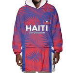 Custom Les Grenadiers Haiti Football Wearable Blanket Hoodie Tropical Vibes - African Pride