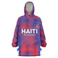 Custom Les Grenadiers Haiti Football Wearable Blanket Hoodie Tropical Vibes - African Pride