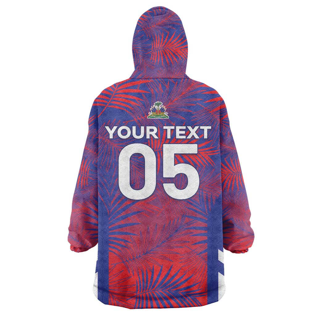 Custom Les Grenadiers Haiti Football Wearable Blanket Hoodie Tropical Vibes - African Pride