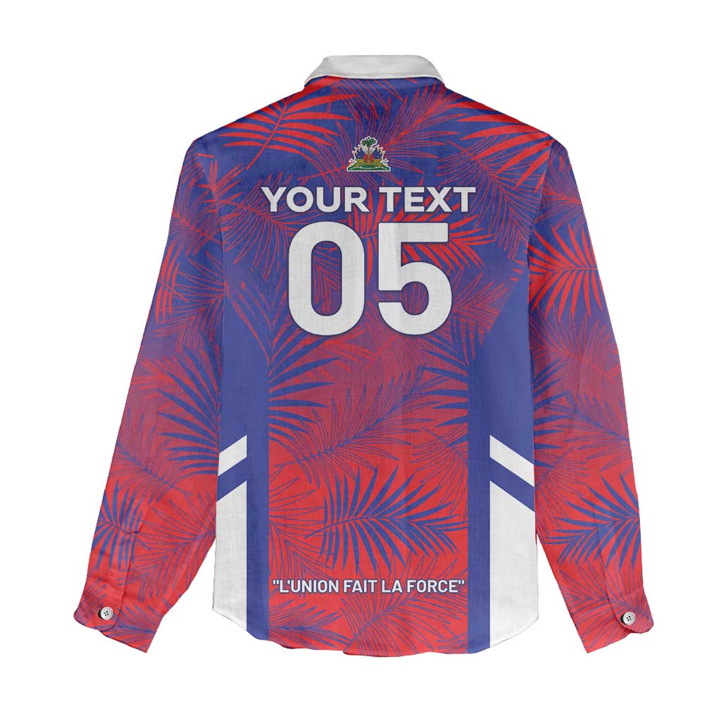 Custom Les Grenadiers Haiti Football Women Casual Shirt Tropical Vibes - African Pride