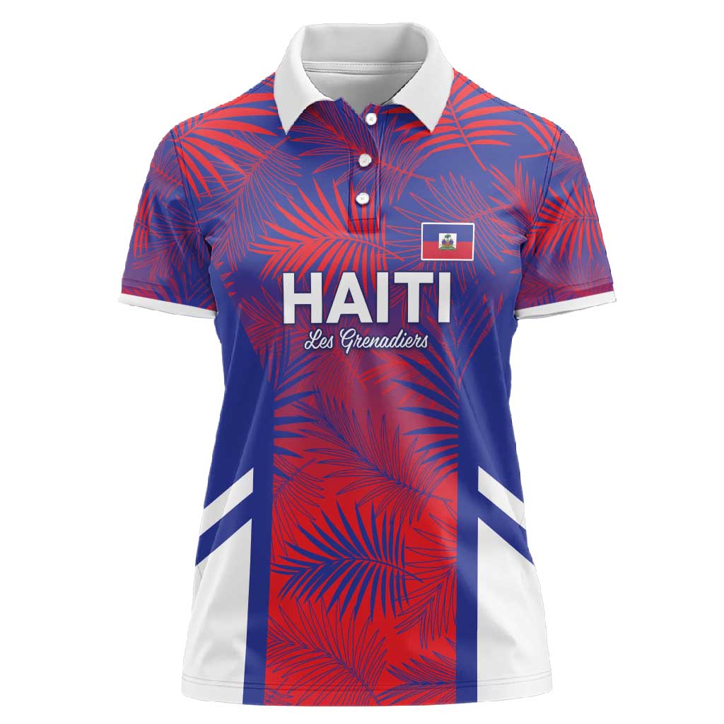Custom Les Grenadiers Haiti Football Women Polo Shirt Tropical Vibes - African Pride