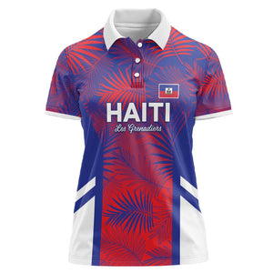 Custom Les Grenadiers Haiti Football Women Polo Shirt Tropical Vibes - African Pride
