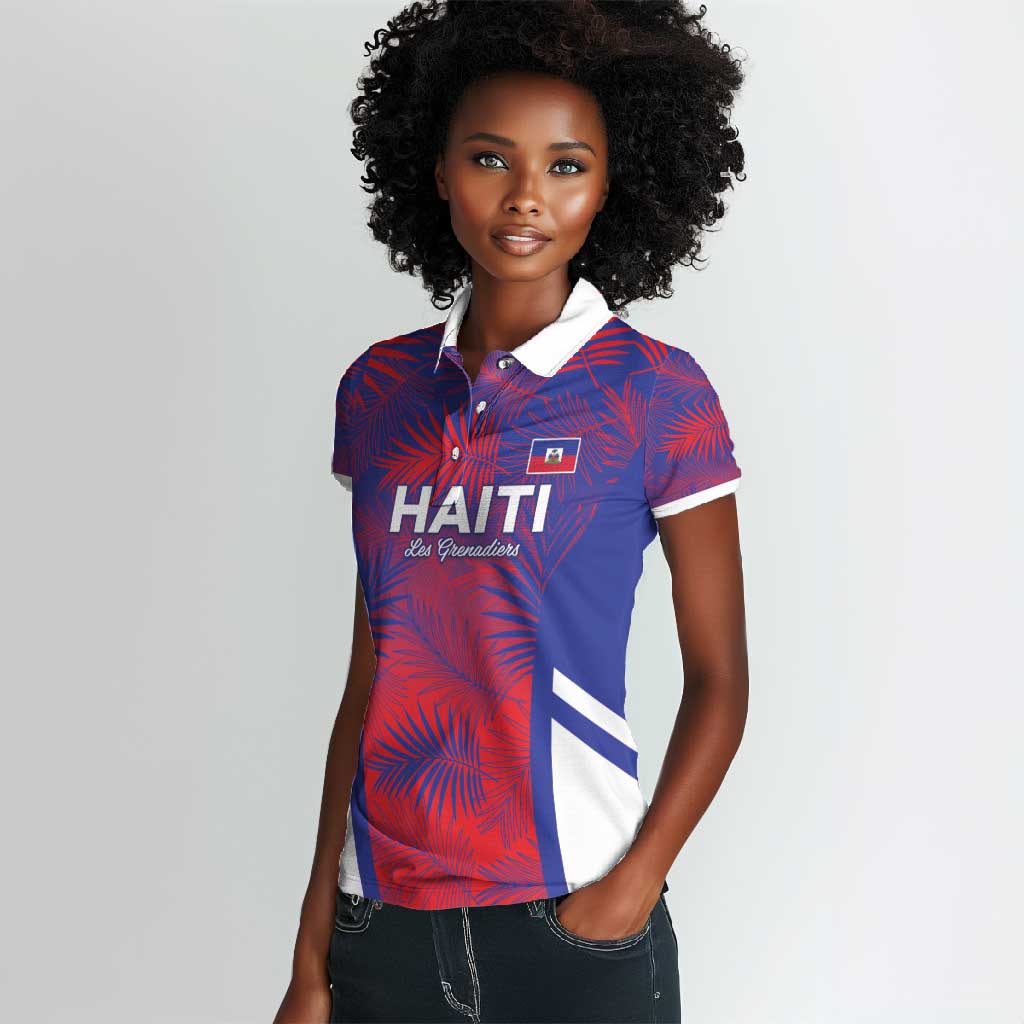 Custom Les Grenadiers Haiti Football Women Polo Shirt Tropical Vibes - African Pride