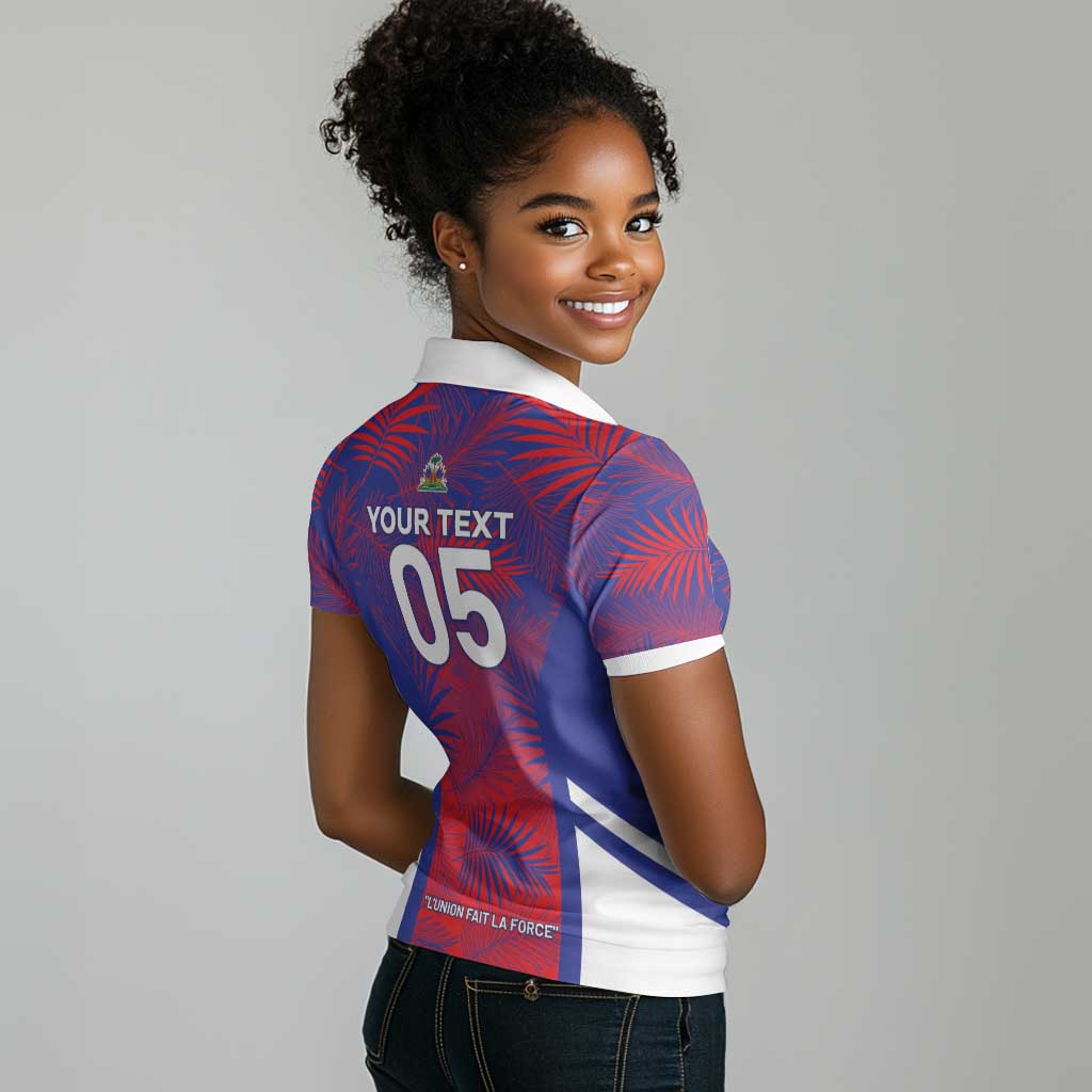 Custom Les Grenadiers Haiti Football Women Polo Shirt Tropical Vibes - African Pride