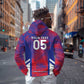 Custom Les Grenadiers Haiti Football Zip Hoodie Tropical Vibes - African Pride