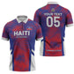 Custom Les Grenadiers Haiti Football Zipper Polo Shirt Tropical Vibes