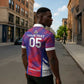 Custom Les Grenadiers Haiti Football Zipper Polo Shirt Tropical Vibes
