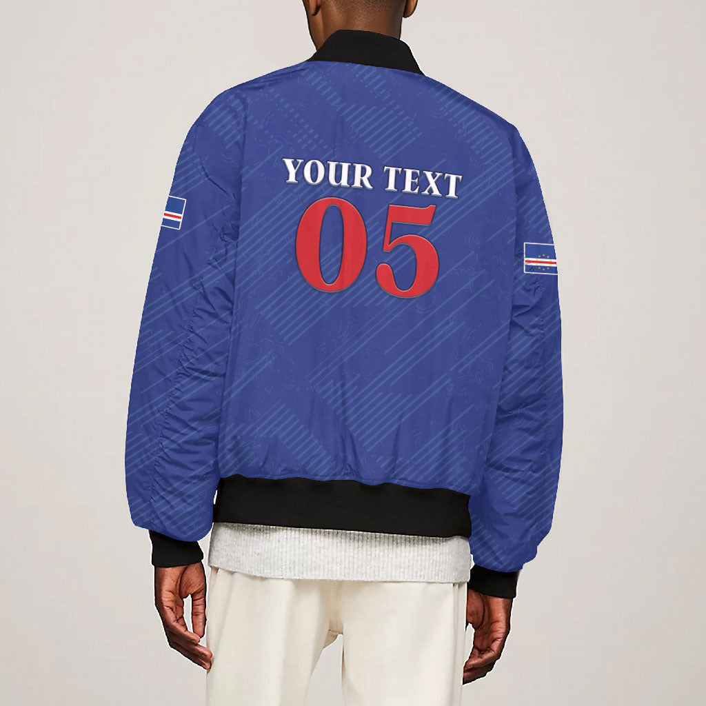 Custom Cape Verde Football Bomber Jacket Blue Sharks Still Undefeated