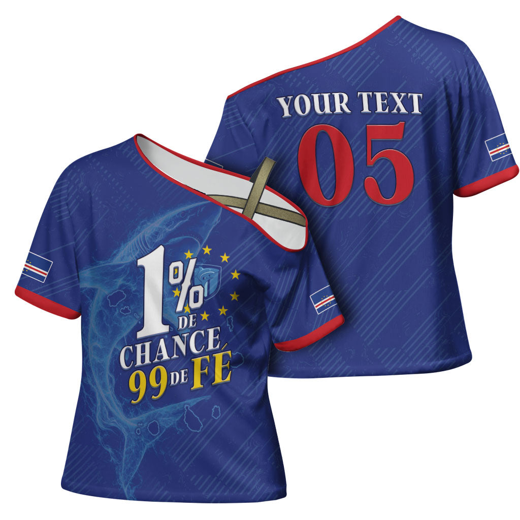 Custom Cape Verde Football Cross Shoulder Shirt Blue Sharks Still Undefeated