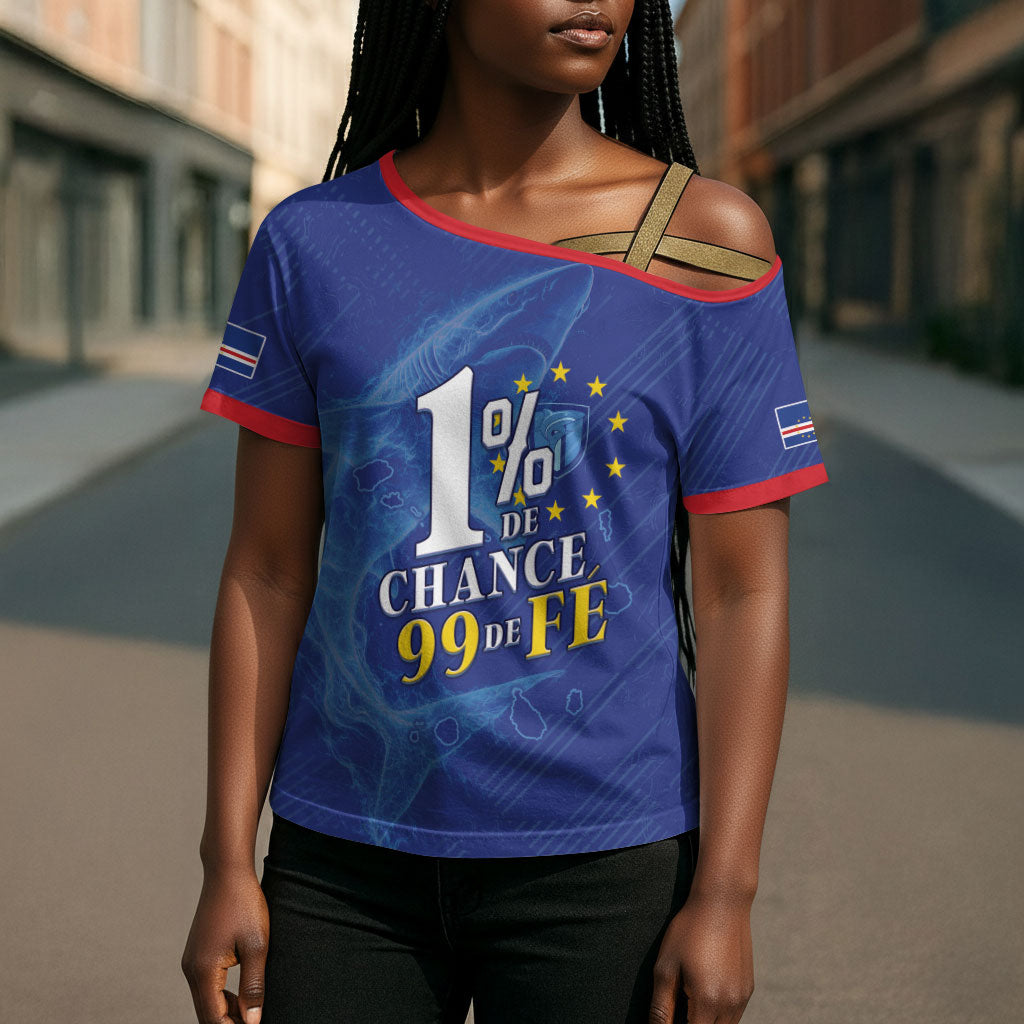 Custom Cape Verde Football Cross Shoulder Shirt Blue Sharks Still Undefeated