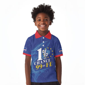 Custom Cape Verde Football Kid Polo Shirt Blue Sharks Still Undefeated