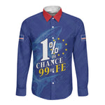 Custom Cape Verde Football Long Sleeve Button Shirt Blue Sharks Still Undefeated