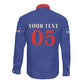 Custom Cape Verde Football Long Sleeve Button Shirt Blue Sharks Still Undefeated