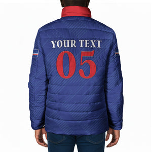Custom Cape Verde Football Padded Jacket Blue Sharks Still Undefeated