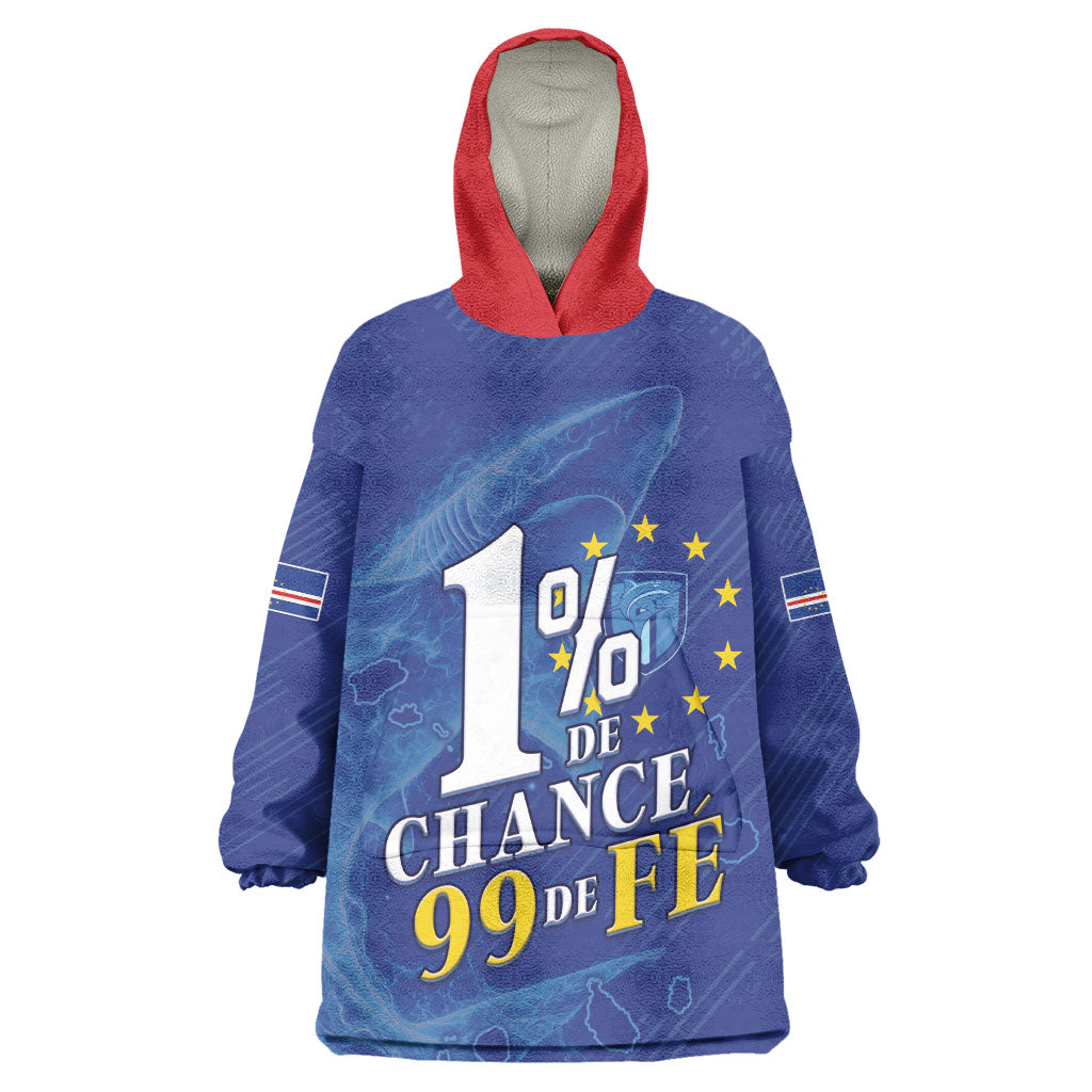 Custom Cape Verde Football Wearable Blanket Hoodie Blue Sharks Still Undefeated