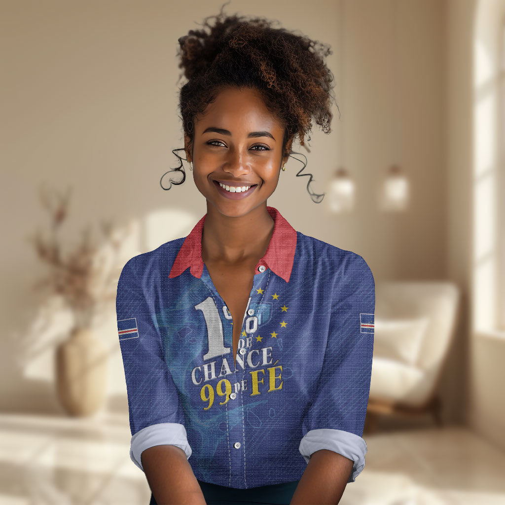 Custom Cape Verde Football Women Casual Shirt Blue Sharks Still Undefeated