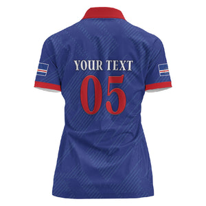 Custom Cape Verde Football Women Polo Shirt Blue Sharks Still Undefeated
