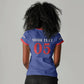 Custom Cape Verde Football Women V-Neck T-Shirt Blue Sharks Still Undefeated