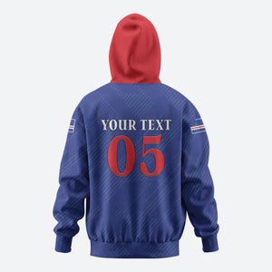 Custom Cape Verde Football Zip Hoodie Blue Sharks Still Undefeated