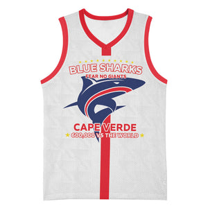Custom Cabo Verde Basketball Jersey Blue Sharks Fear No Giants
